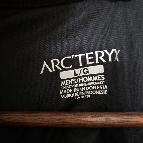 Arc'teryx Men's Large Delta LT Half Zip Waffle Polartec Fleece Black Base Layer - Picture 3 of 8